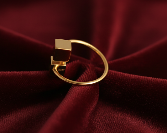 Elora Monogram Cube Wrap Ring (Designer Inspired)