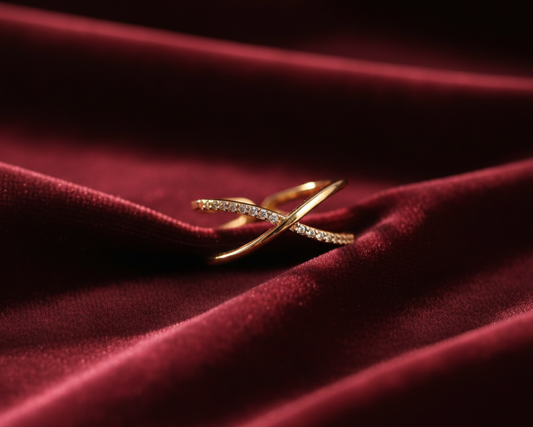 Elora Gold Plated Infinity Sparkle Cross Ring