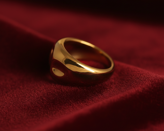 Elora Gold Plated Classic Rounded Signet Ring