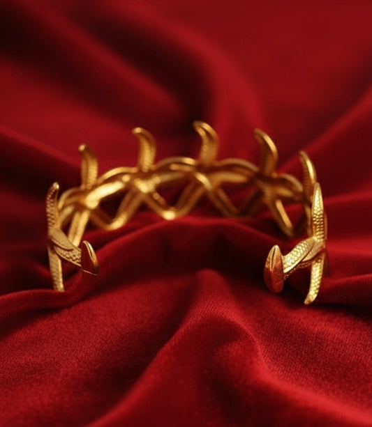 Gold Plated Flowing Waves Bracelet