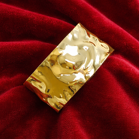 Elora Gold Plated Molten Square Gold Cuff Bracelet