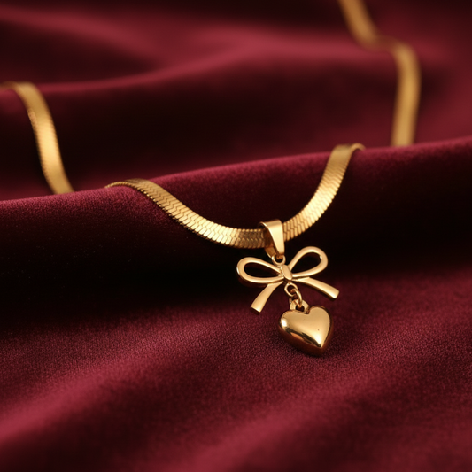Elora 18K Gold Plated Signature Bow Chain Necklace