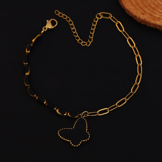 Elora Noir Butterfly Charm Bracelet