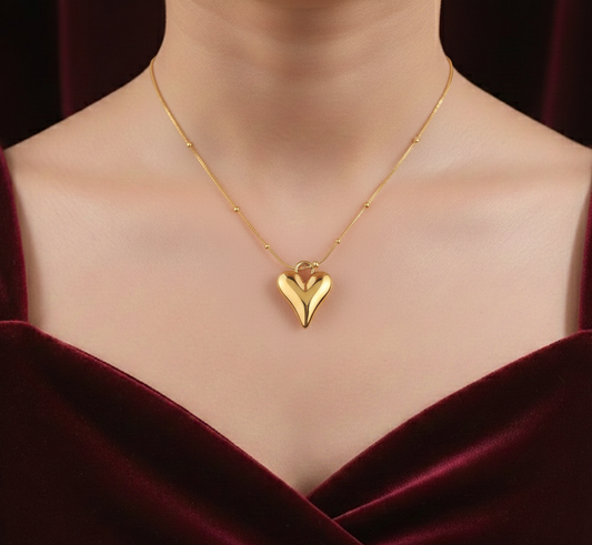 Elora Gold Plated Aurelia Heart Pendant Necklace