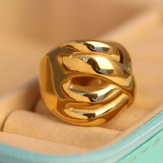 Elora Gold Plated Sculpt Knot Ring