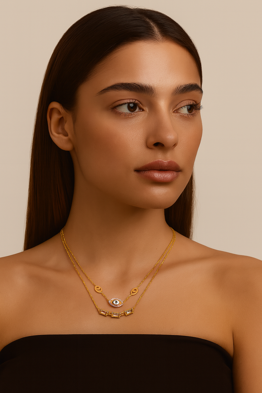 Elora Evil Eye layered chain