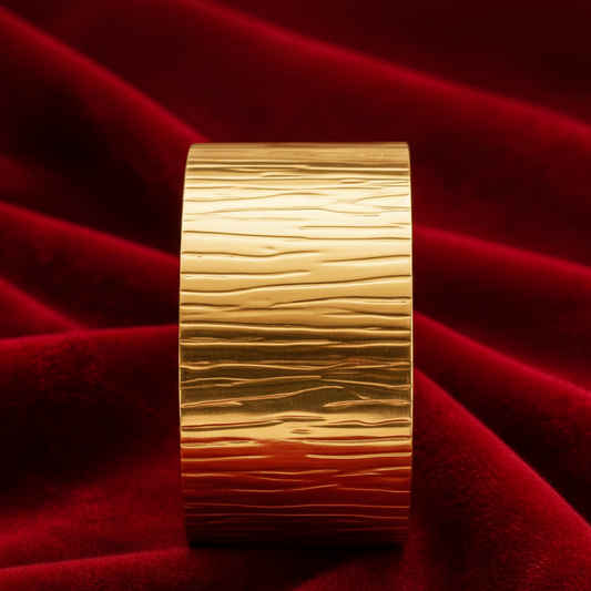 Elora Gold Plated Linear Texture Gold Cuff Bracelet