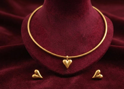 Elora 18k gold Plated Golden Heart Charm Set