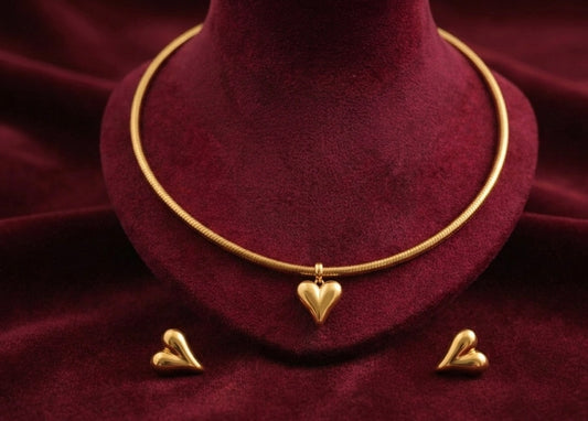 Elora 18k gold Plated Golden Heart Charm Set