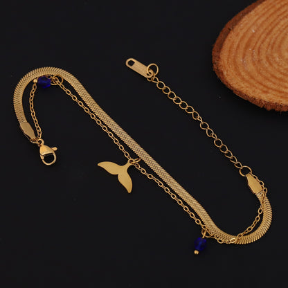 Elora Ocean Charm Dual Chain Bracelet – Blue Wave Edition