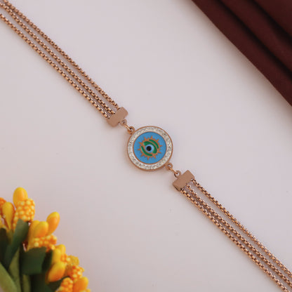 Elora Rose-Gold Plated Evil Eye Crystal Chain Bracelet