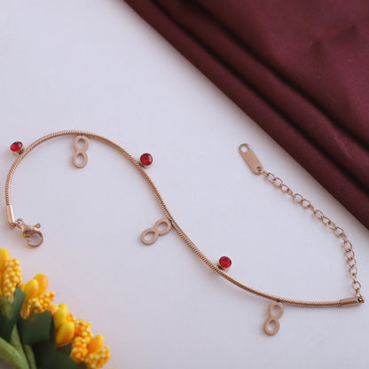 Elora Rose Gold Infinity & Crystal Charm Bracelet