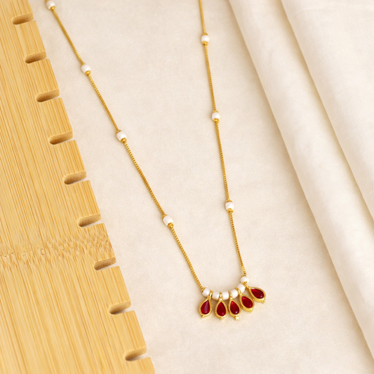 Elora Ruby Dew Drop Mangalsutra