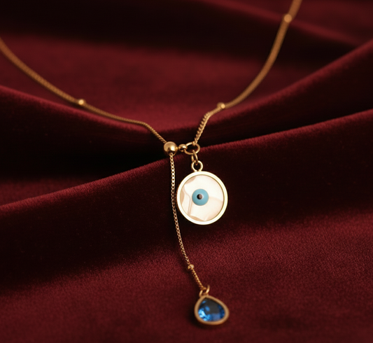 Elora 18k Gold Plated Evil Eye Drop Necklace