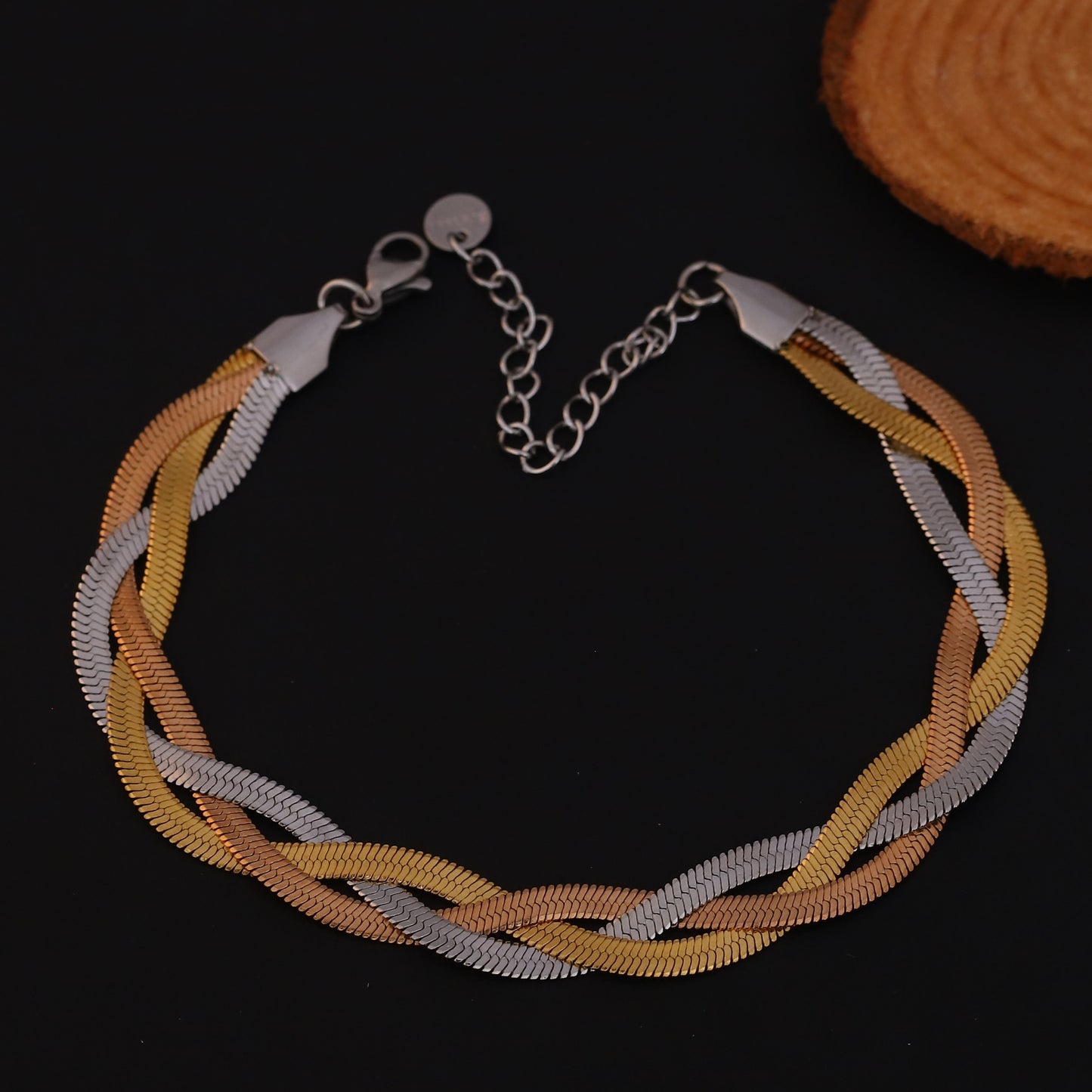 Elora Tricolor Braided Chain Bracelet