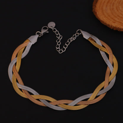 Elora Tricolor Braided Chain Bracelet