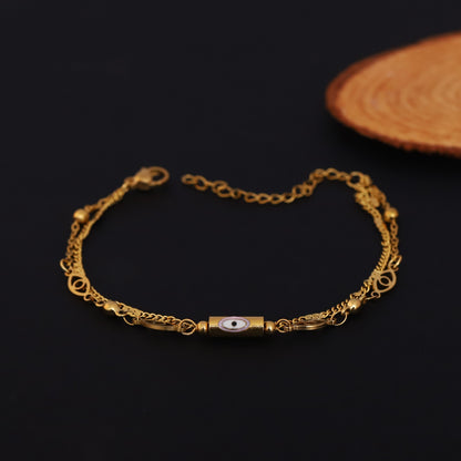 Elora Evil Eye Dual Layer Gold Charm Bracelet