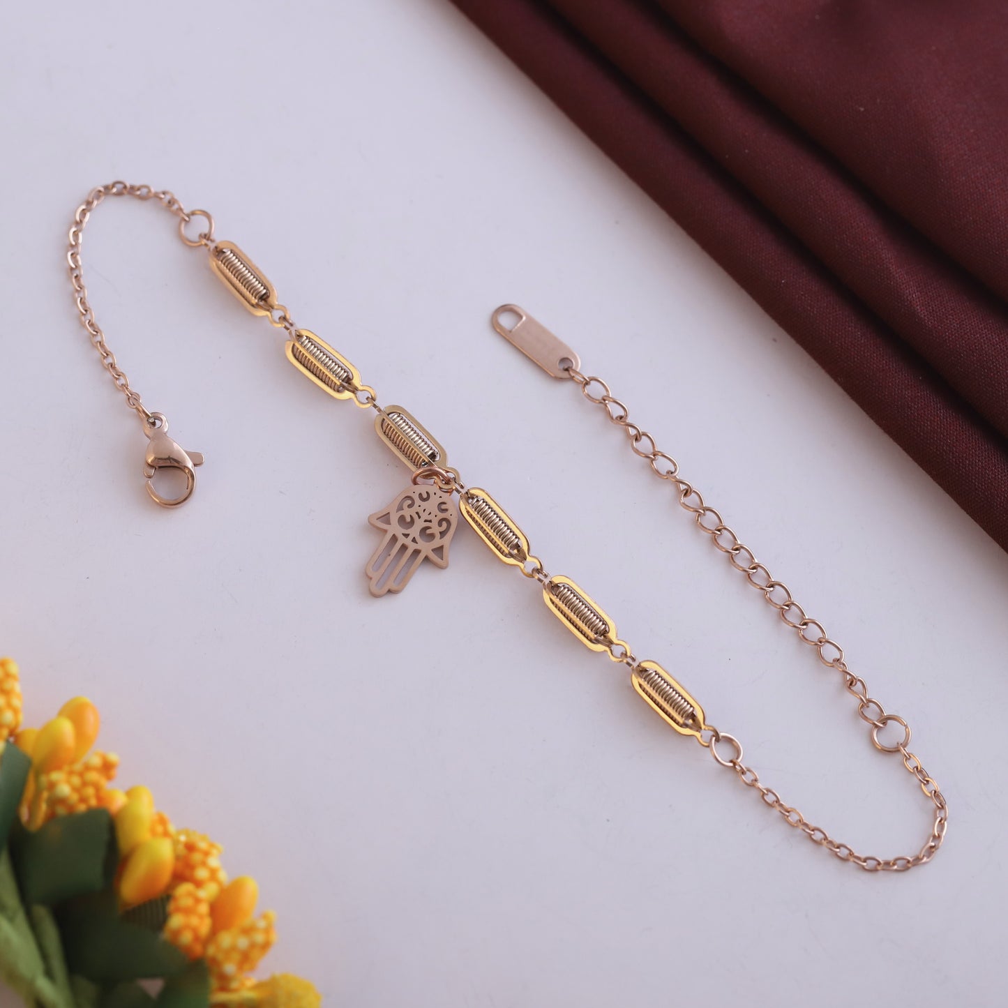 Elora Rose Gold Hamsa Hand Bracelet