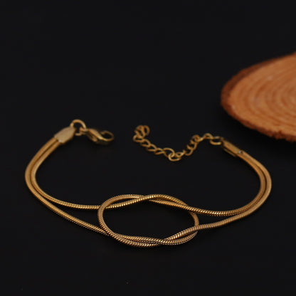Elora Gold Plated Twisted Snake Chain Bracelet