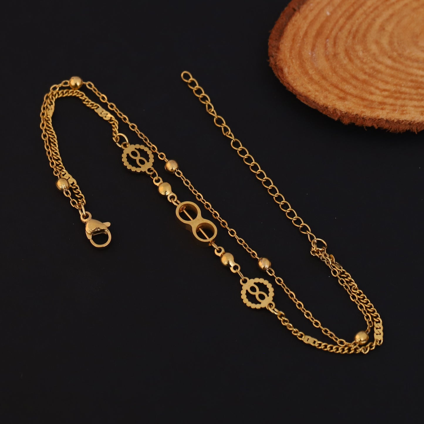Elora Radiant Dual Layer Infinity Charm Bracelet
