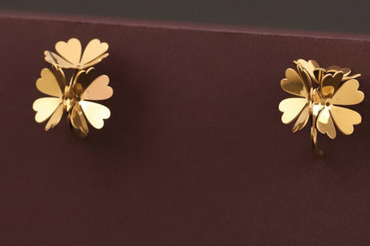 Golden Clover Stud Earrings