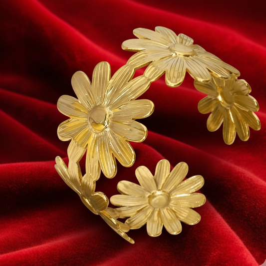 Elora Bloom Petal Open Cuff Bracelet