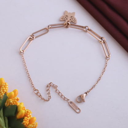 Elora Rose Gold Butterfly Charm Bracelet