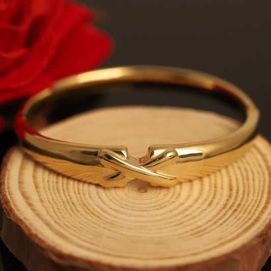 Elora Gold Plated Grace Cross-Knot Bangle