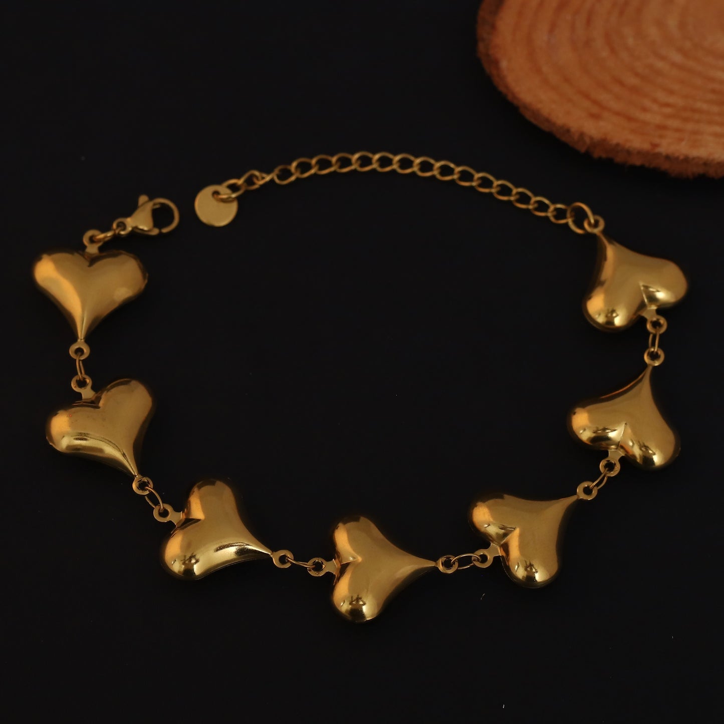 Elora Gold Plated Heart Link Bracelet