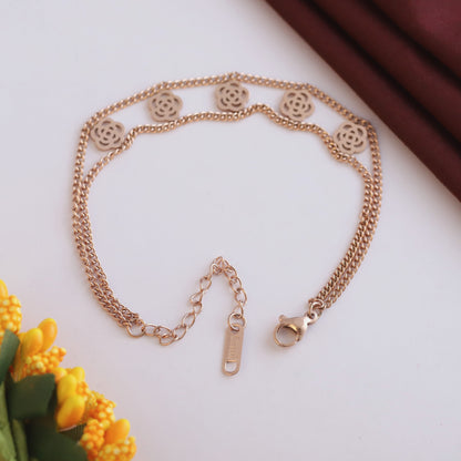 Elora Rose Gold Plated Rose style Bracelet