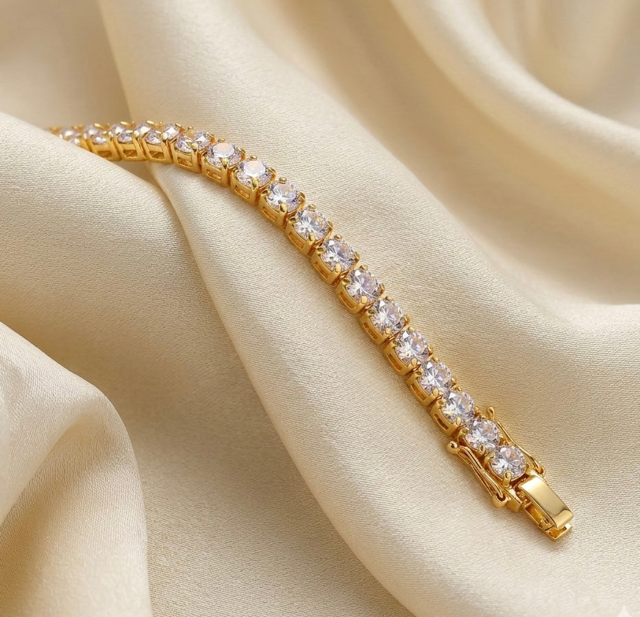 Elora Eternal Gold Plated Tennis chain Bracelets