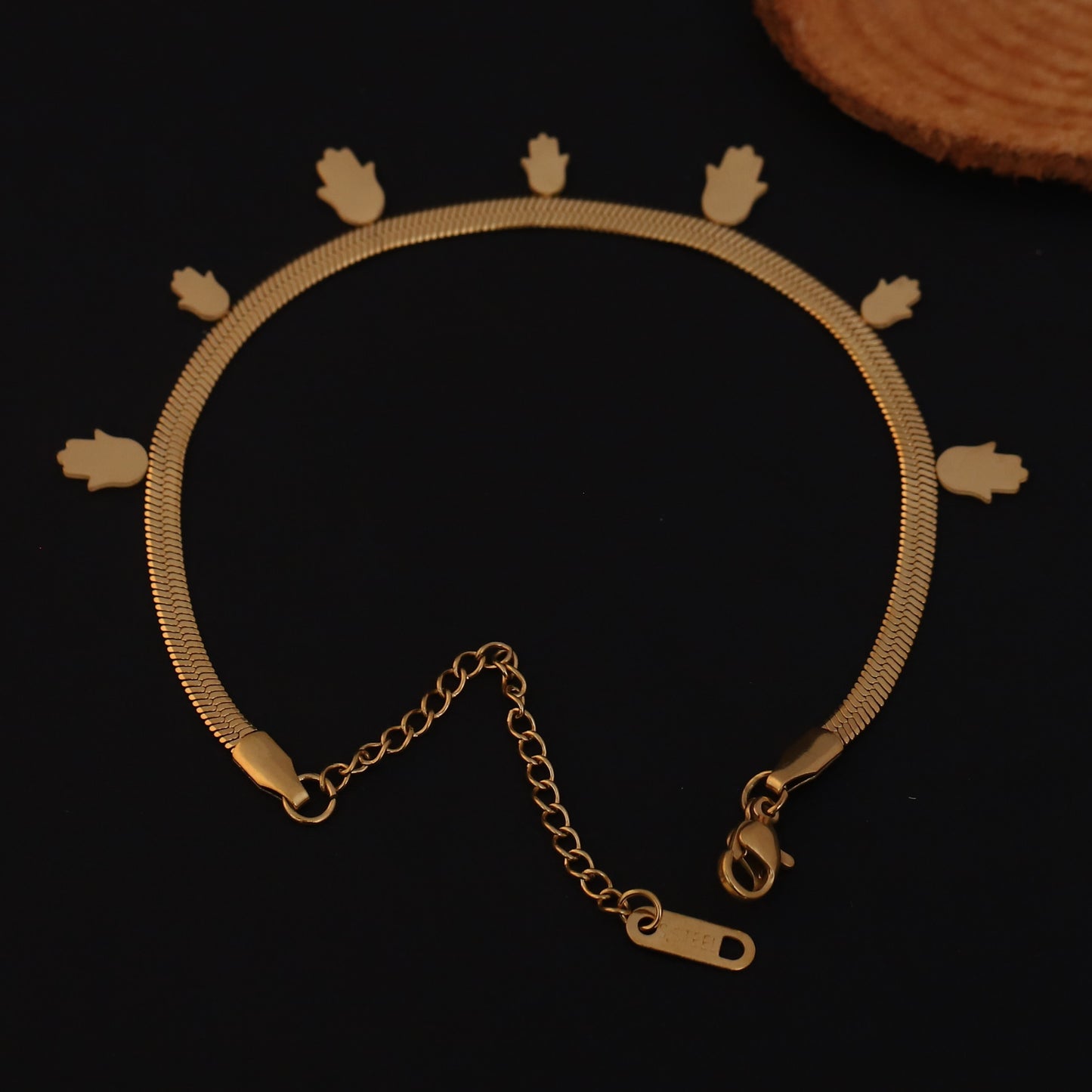 Elora Gold Plated Hamsa Hand Charm Bracelet