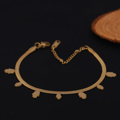 Elora Gold Plated Hamsa Hand Charm Bracelet