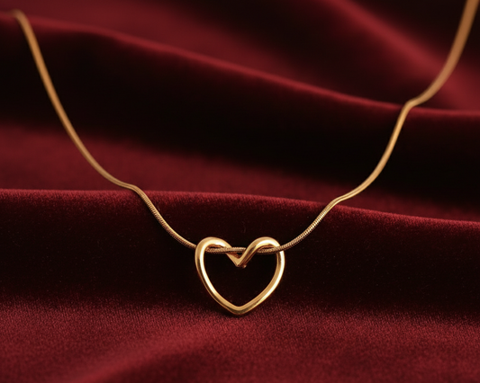 Elora gold Plated  Amora Open Heart Necklace