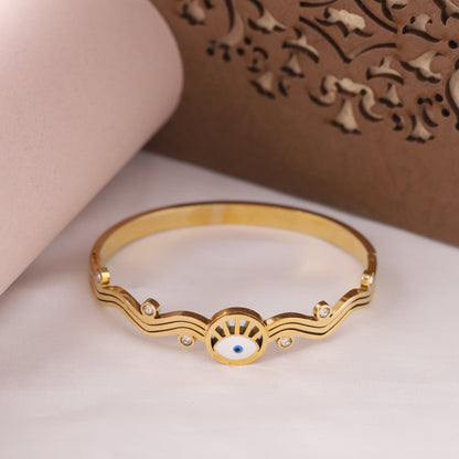 Elora Divine Shield Evil Eye Gold-Plated kada Bracelets