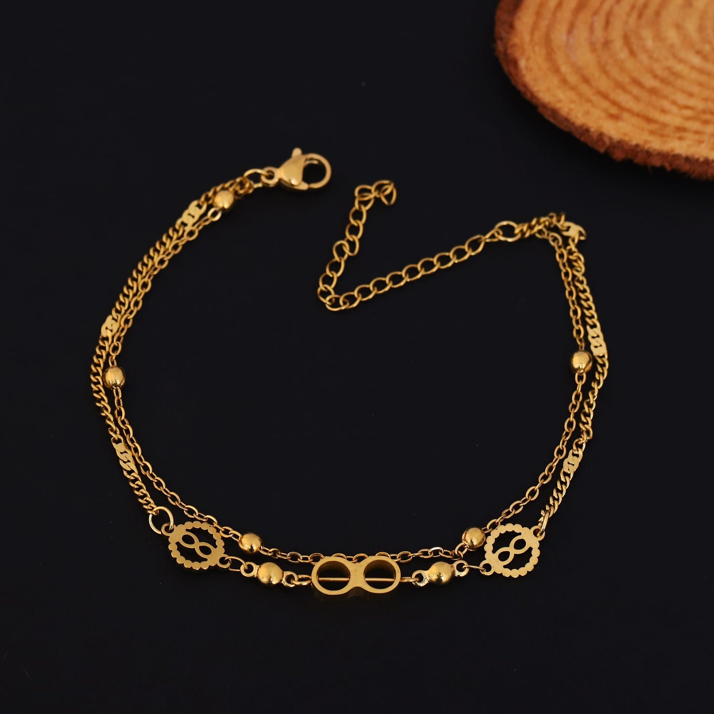 Elora Radiant Dual Layer Infinity Charm Bracelet