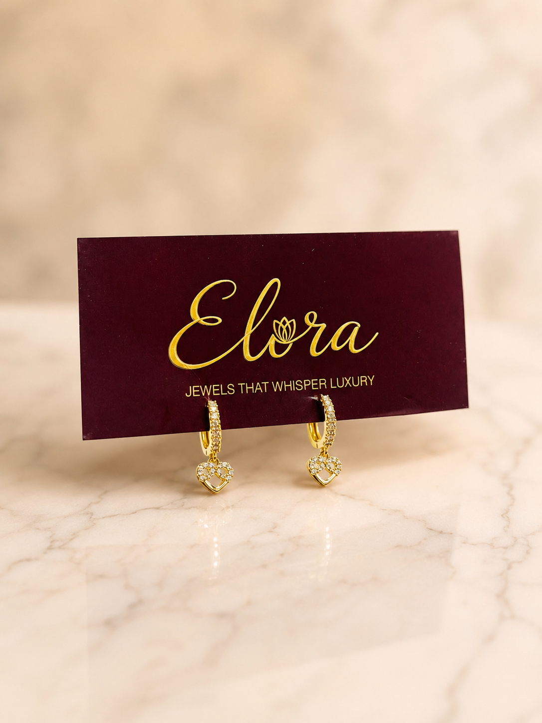Elora Diamond-Encrusted Interlocking Heart Hoop Earrings