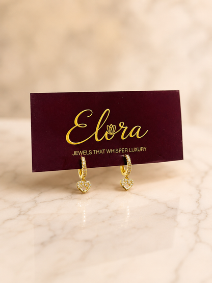 Elora Diamond-Encrusted Interlocking Heart Hoop Earrings