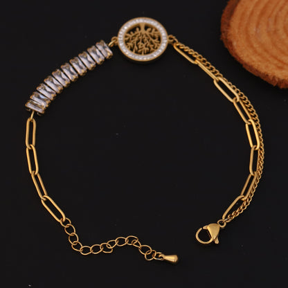 Elora Golden Tree of Life Bracelet with Crystal Accents
