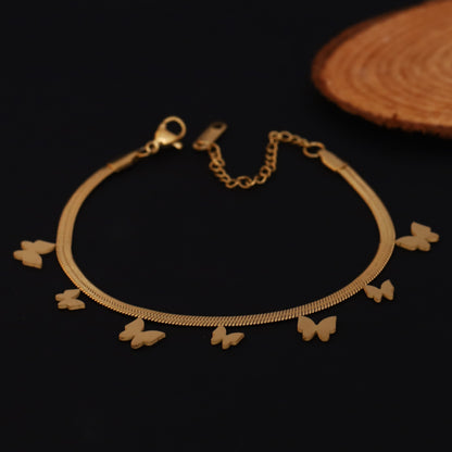 Elora Elegant Butterfly Charm Gold-Plated bracelet