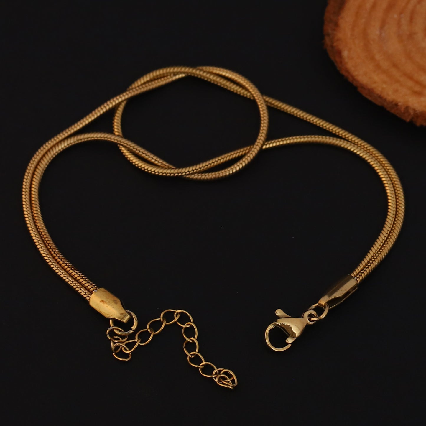 Elora Gold Plated Twisted Snake Chain Bracelet