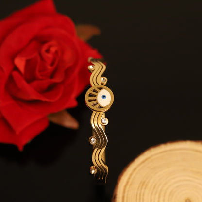 Elora Divine Shield Evil Eye Gold-Plated kada Bracelets