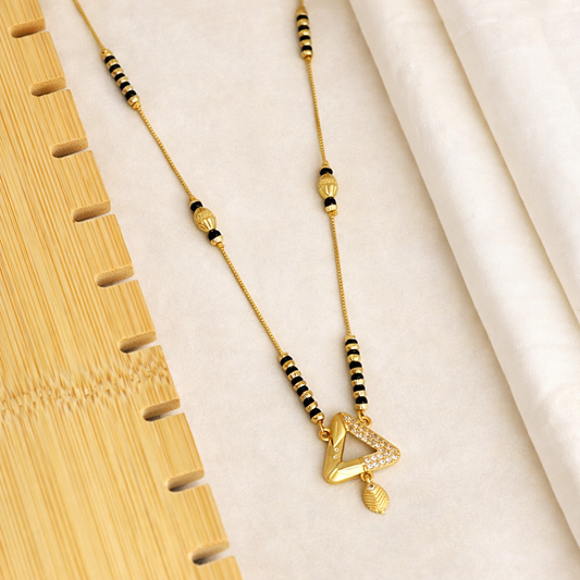 Elora Gold Plated Lattice Drop Mangalsutra