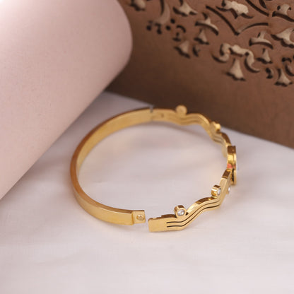 Elora Divine Shield Evil Eye Gold-Plated kada Bracelets
