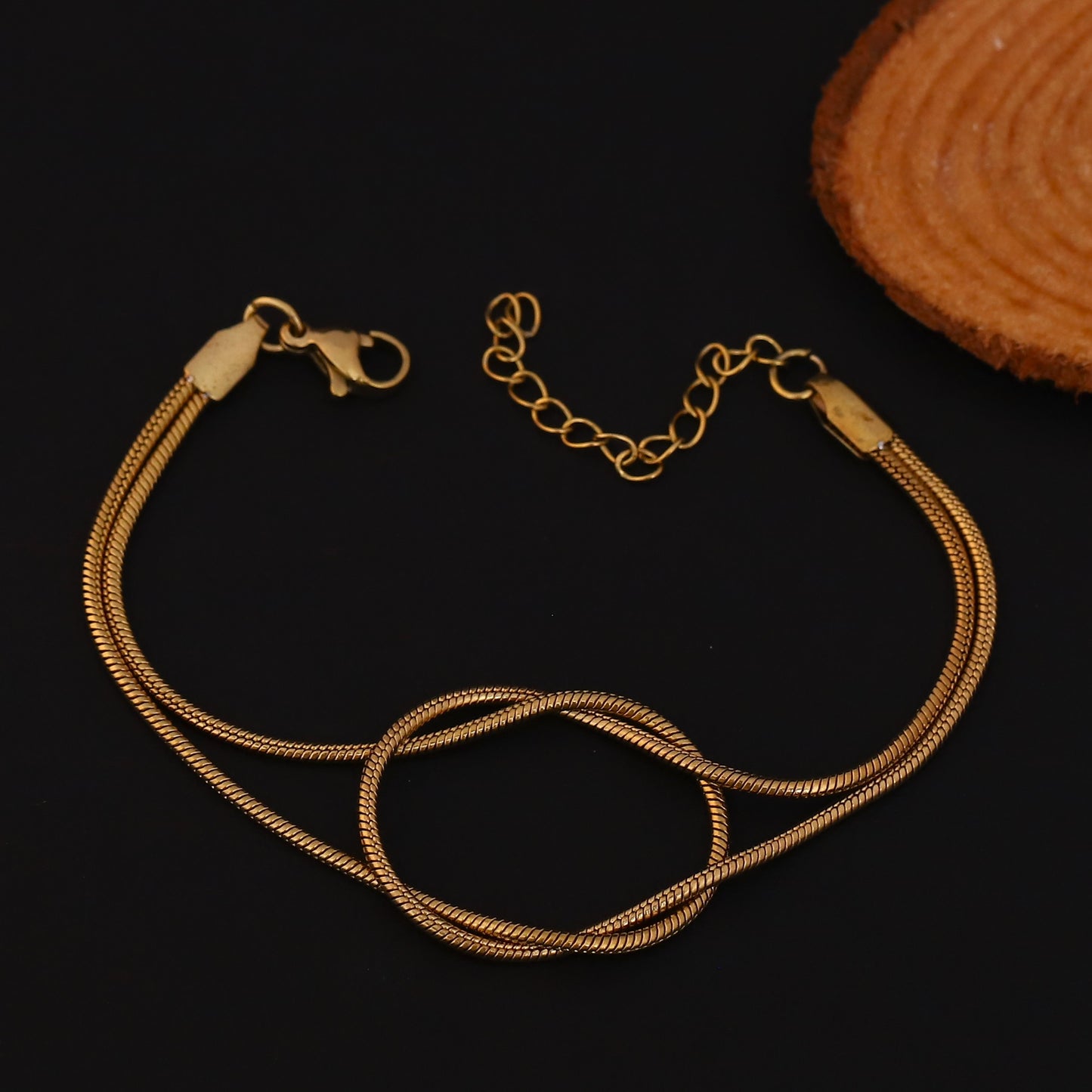 Elora Gold Plated Twisted Snake Chain Bracelet