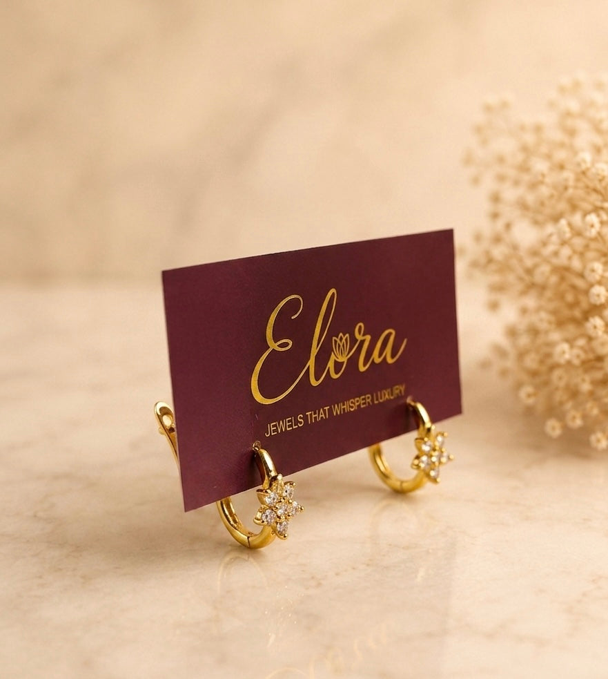 Elora Aira Crystal Starlet Hoop Earrings