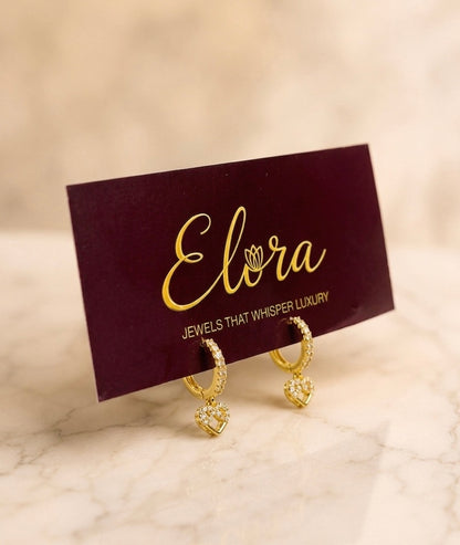 Elora Diamond-Encrusted Interlocking Heart Hoop Earrings