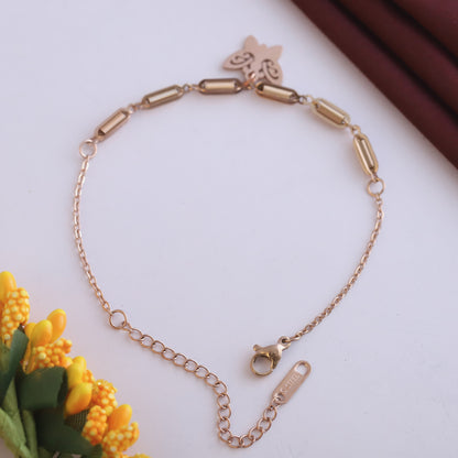 Elora Elegant Rose Gold Butterfly Charm Bracelet