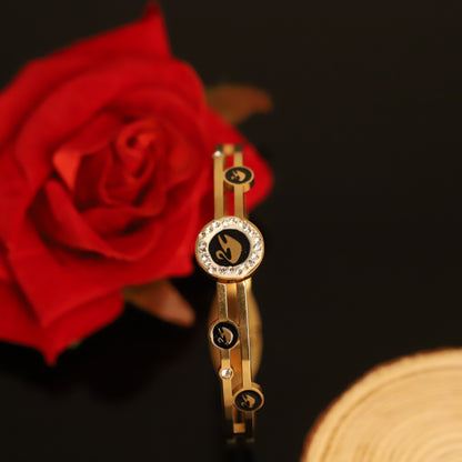 Elora Noir Éclat Enamel Crystal Bracelets