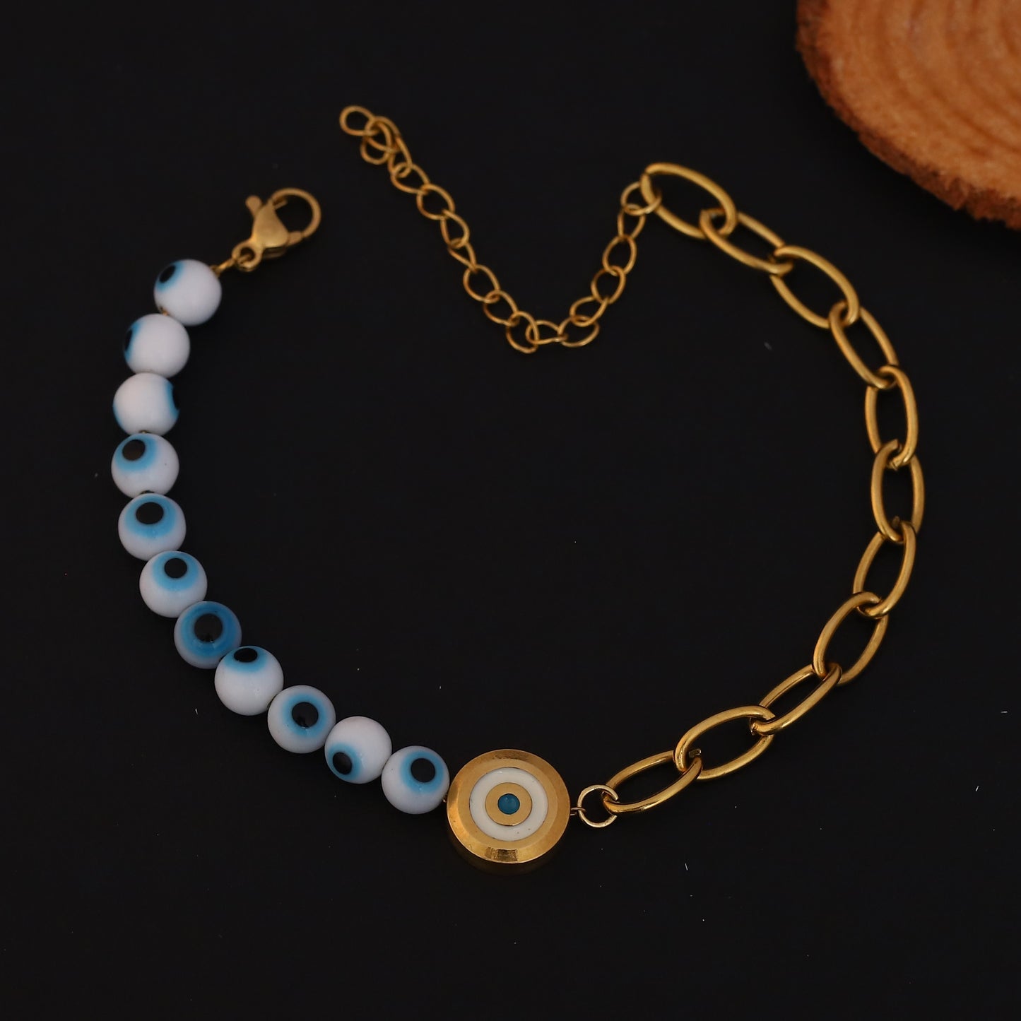 Elora Mystic Aura Evil Eye Beaded Bracelet – Blue Harmony Edition